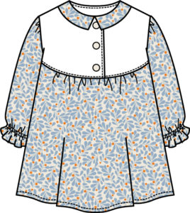 丸ヨークのおめかしワンピース 子ども服の型紙ショップ ソーイングママ