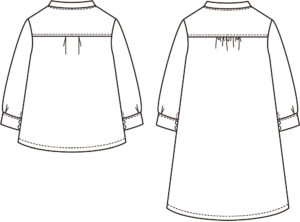 スタンドカラーシャツ ワンピースの作り方 仕様書 レシピ 子供服の型紙ショップ ソーイングママ