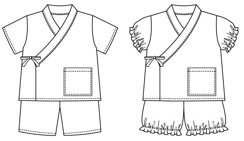 ニットde甚平の作り方 仕様書 レシピ 子供服の型紙 パターンならソーイングママ