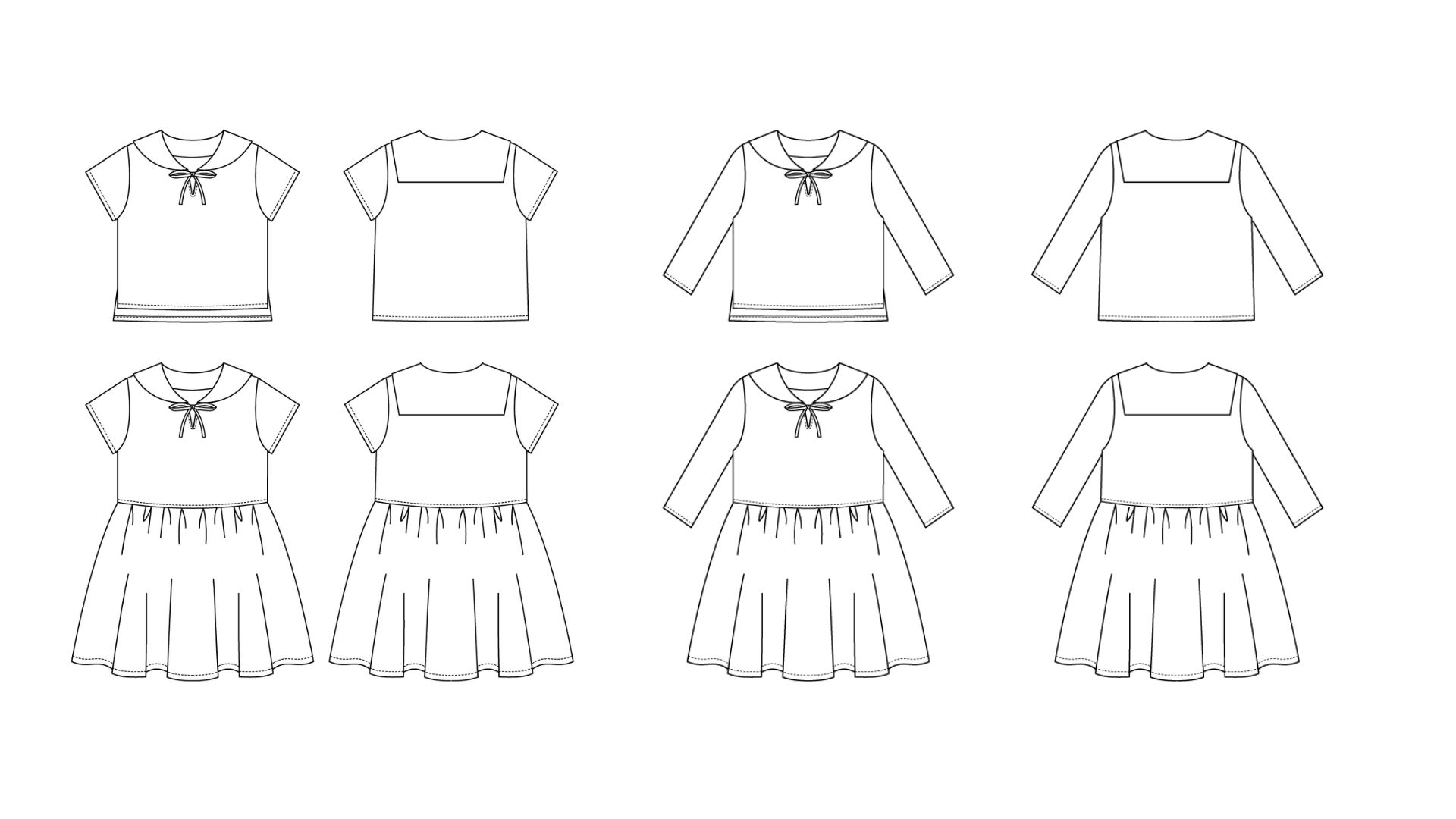 リゾートセーラー 子供服の型紙 パターンならソーイングママ